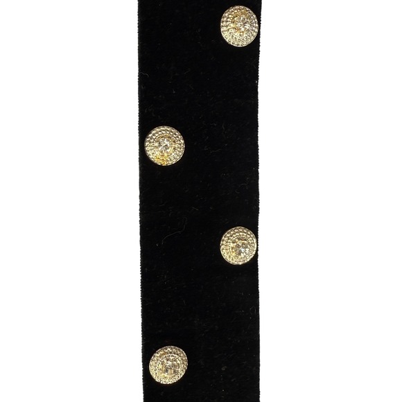 Vintage The Limited Rhinestone Belt Velvet Womens Size Large Hollywood Glam - Picture 8 of 14